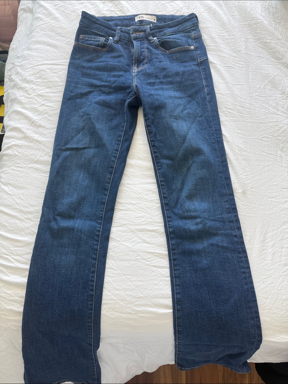Zara Dark Blue Wide Leg Jeans